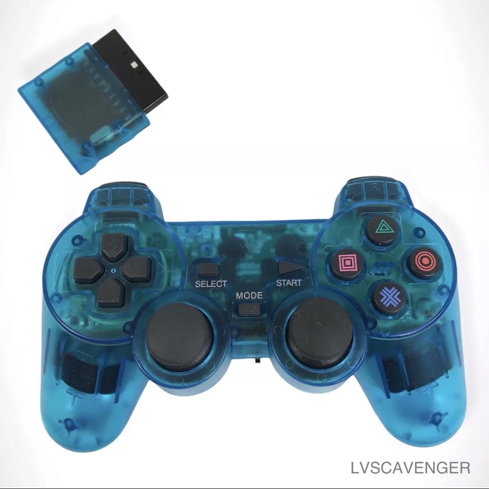 PS2 Wireless Game Controller Gamepad Joystick Bluetooth Vibrator UNTESTED.